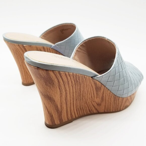 Charles By Charles David Launder Wedge Sandals Weave Textured Size 6M Light Blue - Picture 5 of 16